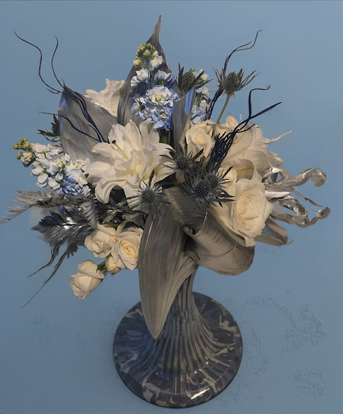 Silver & Blue Centerpiece